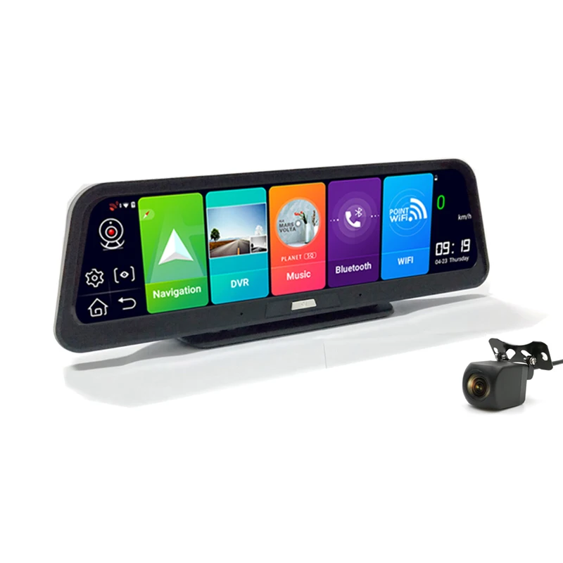 10 дюймов 4G об автомобильном видеорегистраторе (DVR GPS FHD 1080P Android Dash Cam навигации ADAS Автомобильный видеорегистратор с двумя объективами