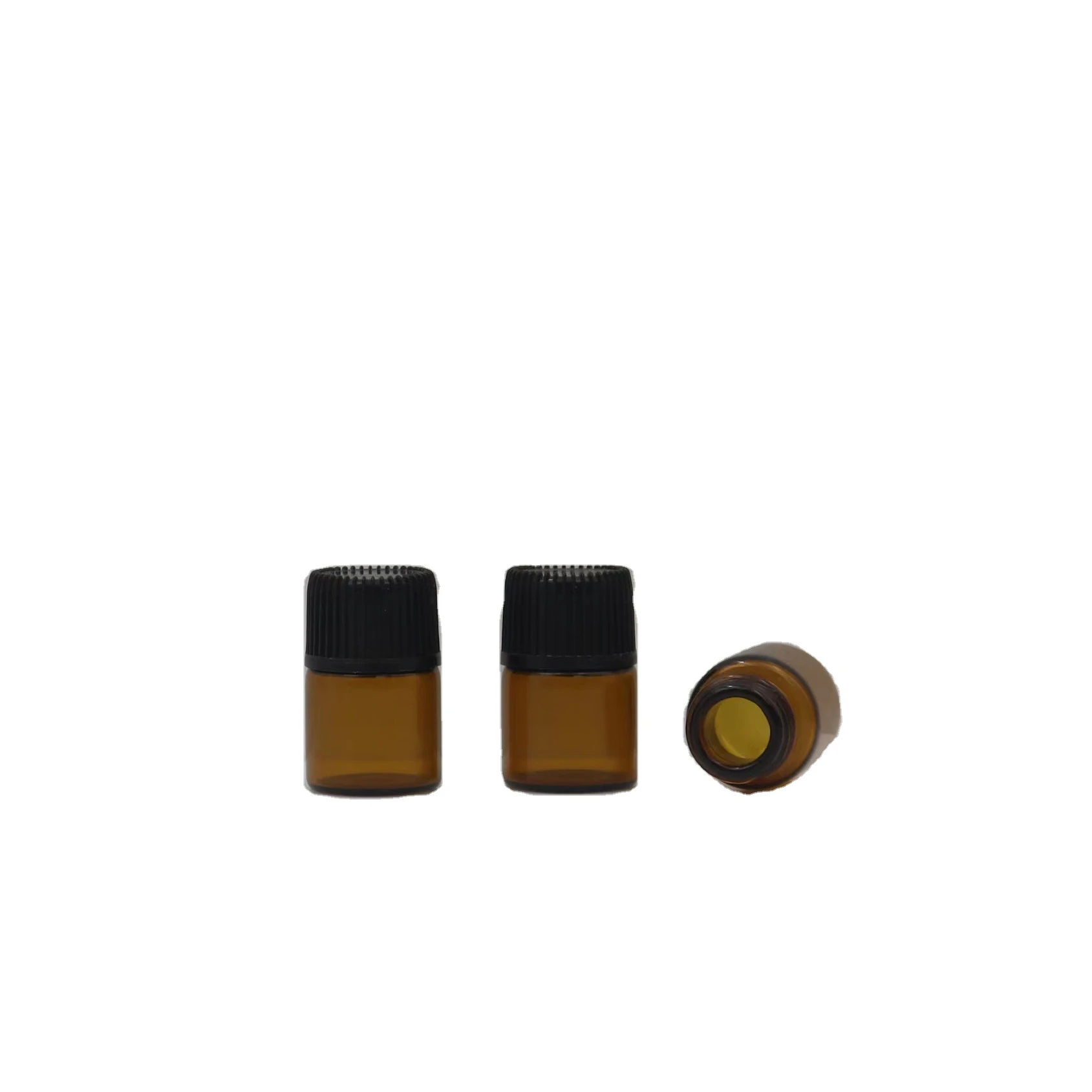 Manufacturer mini oil serum 2ml amber glass vial with inner plug and screw cap