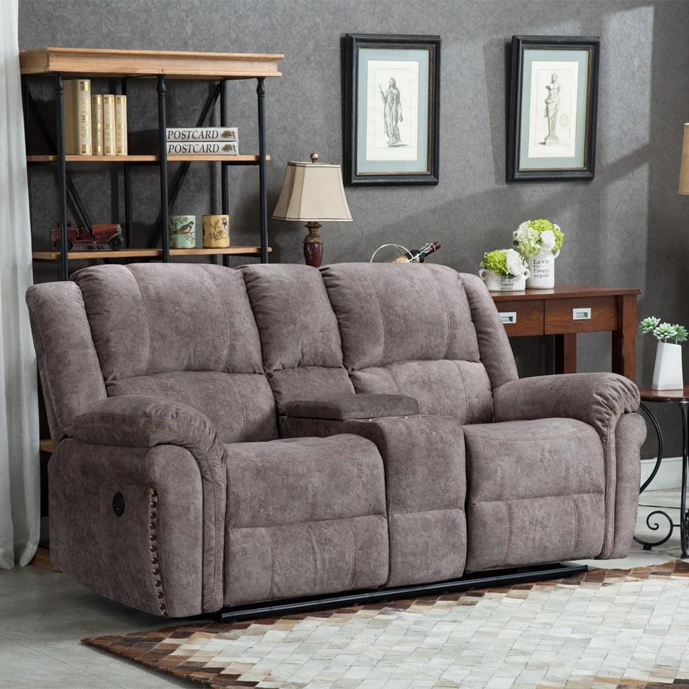 Modern Rocker Recliner Chair Carton Box Wood Warehouse Environmental Protection PU and Waterproof with Heated Massage Leather