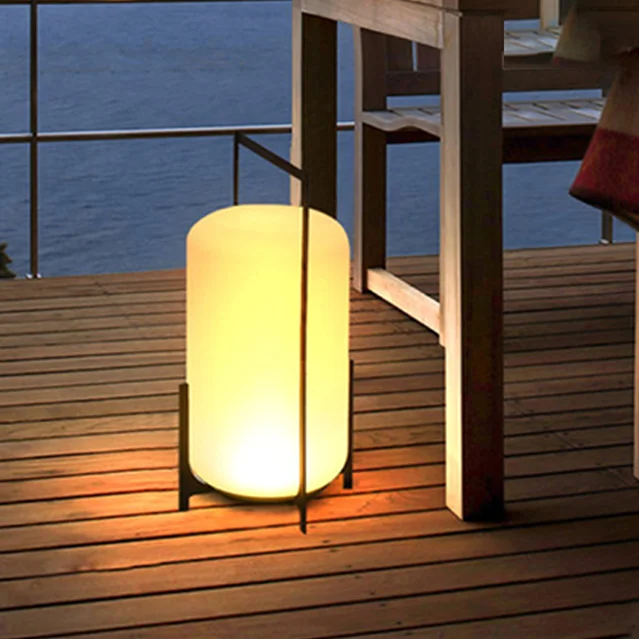 Customized logo portable glass PE party atmosphere table atmosphere corner floor lamp rechargeable solar garden lamp