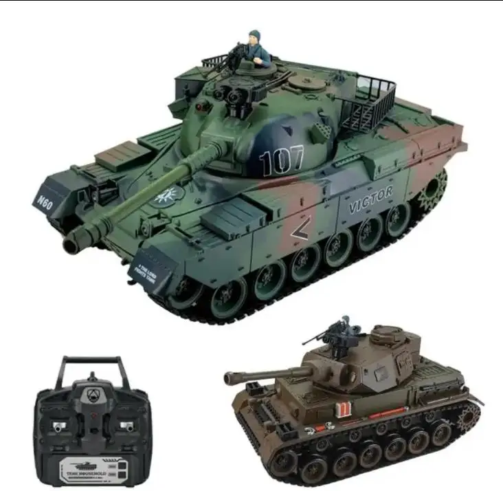 1:18 2 4 г 20 дюймов США M60 Радиоуправляемый танк игрушечный боевой модель со световым звуком и дымом