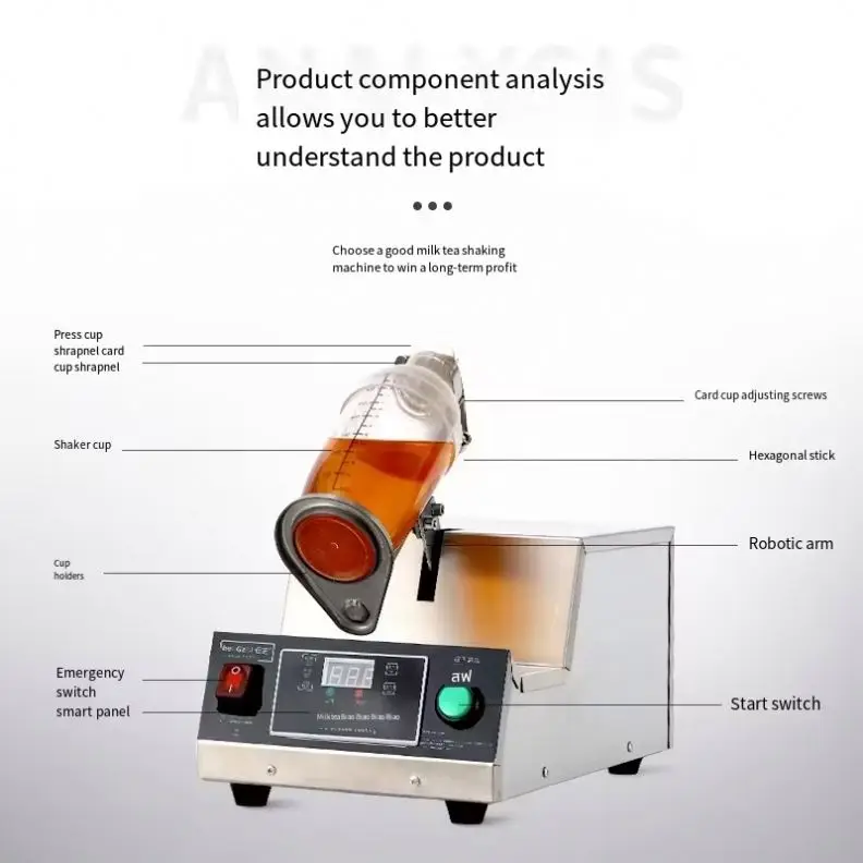 Single Arm Horizontal Hand Lemon Tea Shaker Processing Machine Milk Shake Shaking Cup Cocktail Boba Shake