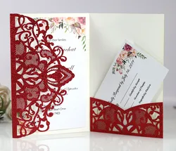 Personalized Hollow Out Wedding invitation Card invitation card wedding with glitter