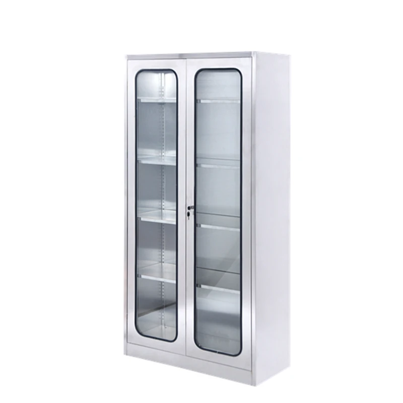 New Design Glass Door Stainless Cupboard For Hospital  Medical Instrument Cabinets