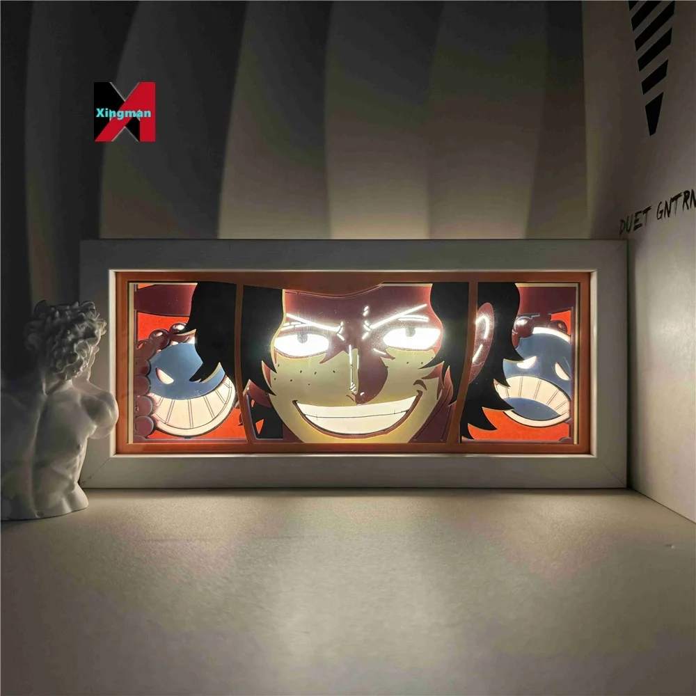 one pieceddd Animation Series Atmosphere Night Carving Remote Control Shadow Neon Paper Cut LED Art 3D Painting Anime Light Box