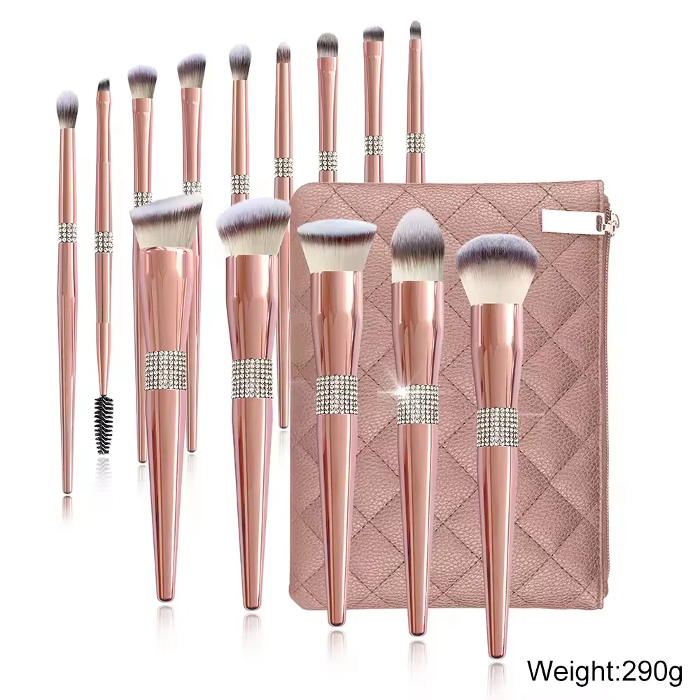 Custom logo 10PCS Professional Makeup Brushes Wholesale Synthetic Makeup Brushes Pink Brush Set Makeup