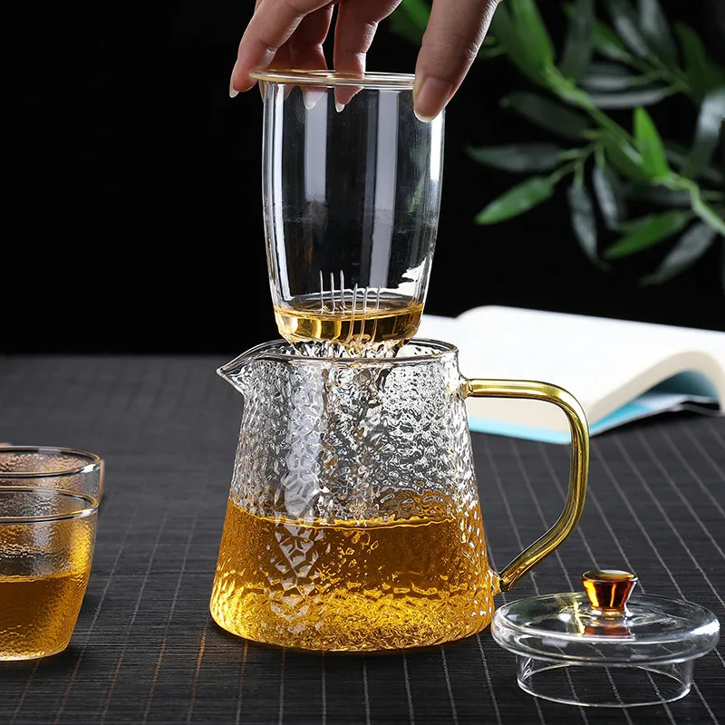 Tea Sets Teapots Glass Borosilicate Heat Resistant Glass Teapot Gas Stove Flower Puer Kettle Chinese Kung Fu Tea Set With Filter