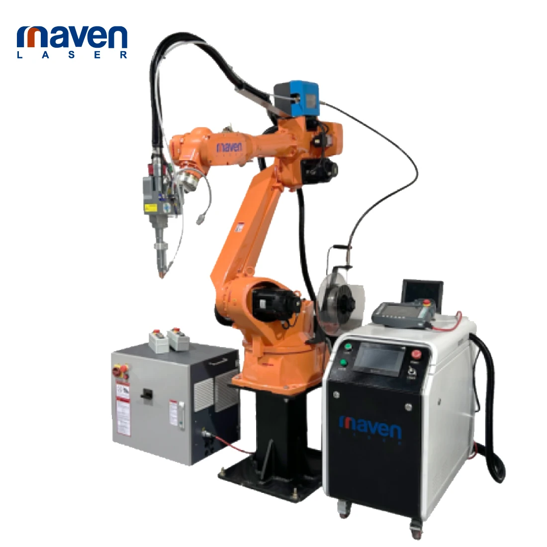 Fiber laser robotic welding and cutting machine with push and pull wire function