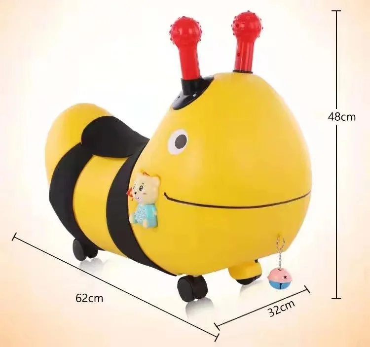 modern design buy China safety plastic cute cartoon baby children swing balance car four universal wheels for 1-6 years old kids
