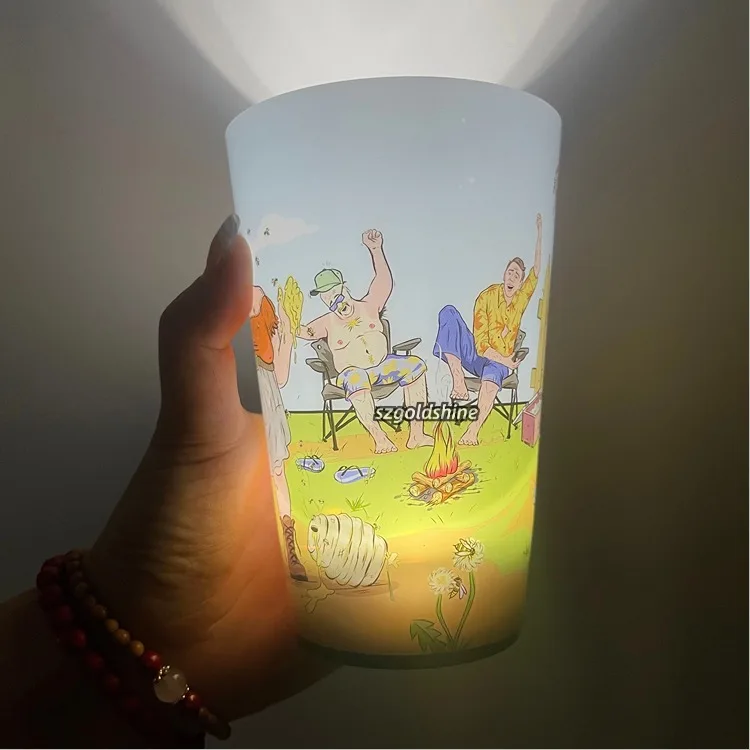 Water-Activated LED Plastic Cup Party Glow Cup with Light Sensing Flashing Features Led Red Bull Cup