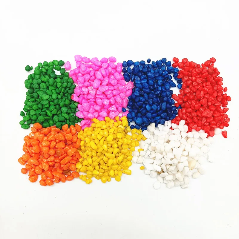 1-3mm 3-5mm polished color gemstone quartz tumbled gravel artificial pebble for aquarium pathways