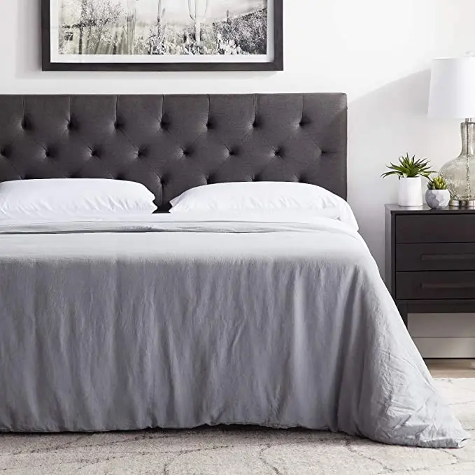 Modern Hotel Bed Upholstered Headboard Adjustable Height  King Queen Size Double Bed Base Frame for Bedroom Furnitur (1600262388998)