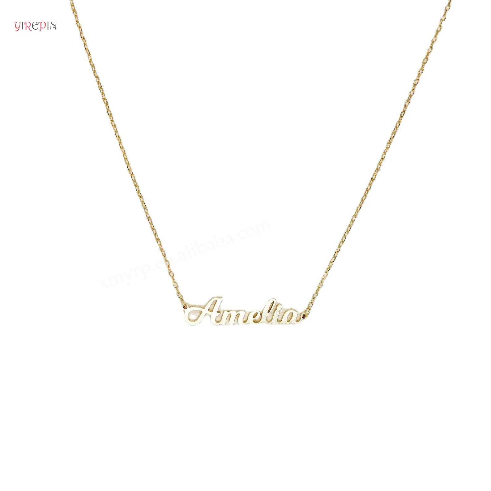 Hot Fashion Custom Unisexial English Name Necklace Female Simple Design Stainless Steel Pendant Necklace With Name For Women
