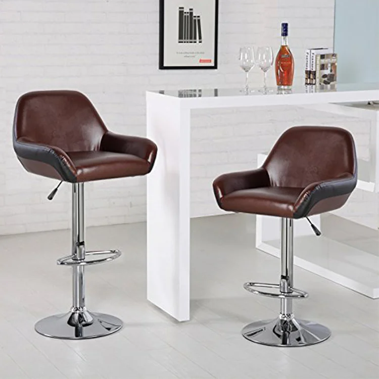 Partner Modern Design Pu Leather Swivel Adjustable Seat Height Home Kitchen Bar Stool  Chairs