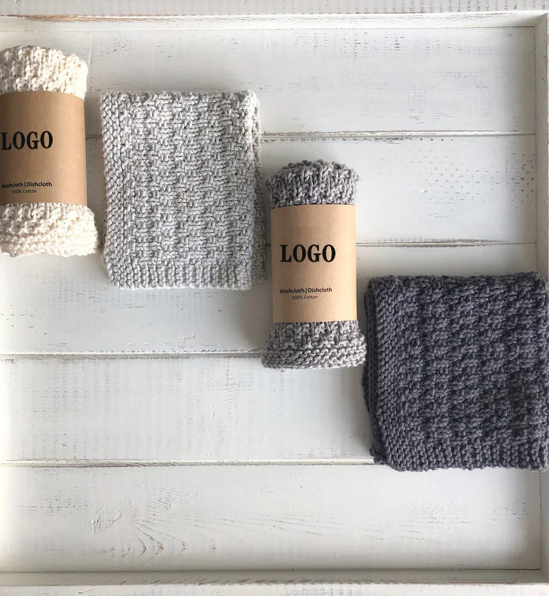 Y-Z Natural fibers hand crochet vegan dishcloth washcloth set eco friendly recycled cotton knitted dish cloth towels