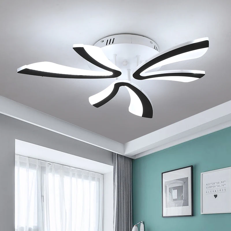 Floral Arc LED Ceiling Light Modern Minimalist Round Bedroom New Living