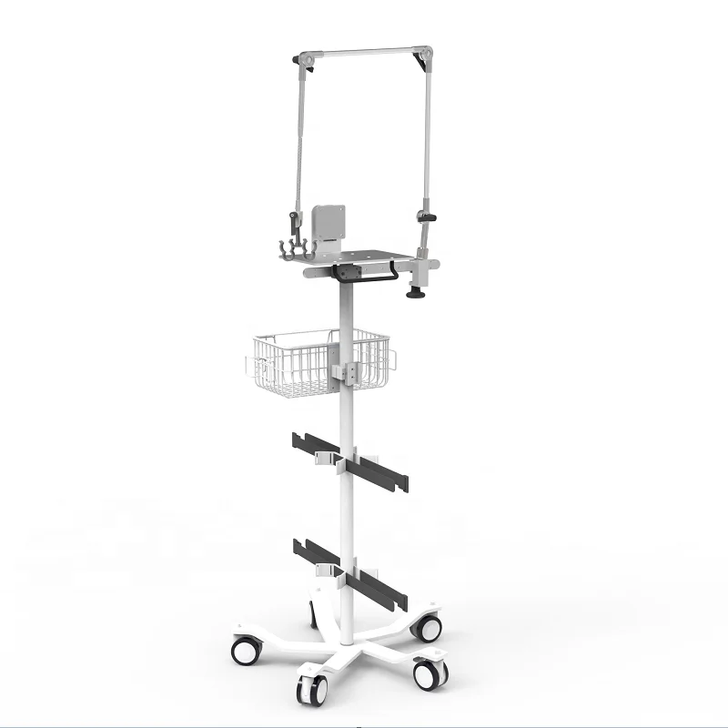 stainless steel mobile  trolley with circuit support arm multi-function  medical trolley