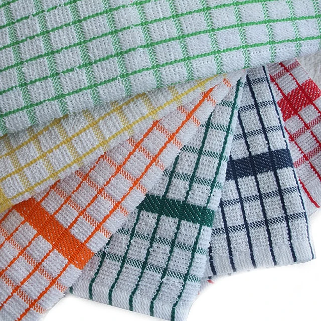 
luxury check tea towels wholesale 100% cotton custom reactive digital printed tea towel 