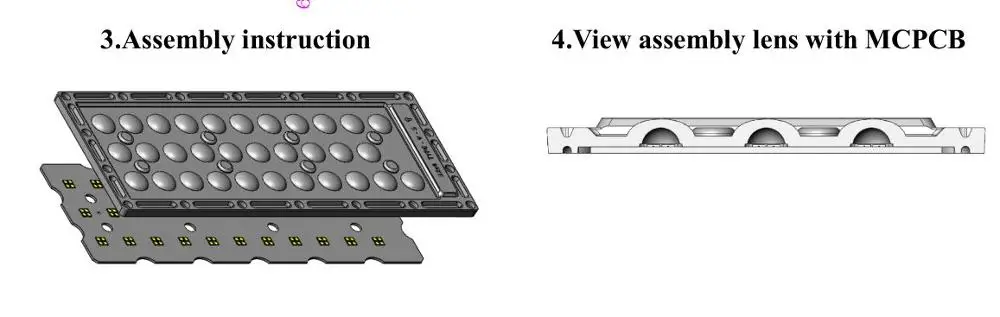 32PCS 5050 SMD 4X3030 LED Optical Street Light Lens with Type II-M