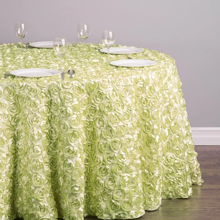 View larger image Add to Compare  Share Event And Party Supplies Fashion Round Rectangle Rossete Satin Damask Silver Tablecloth