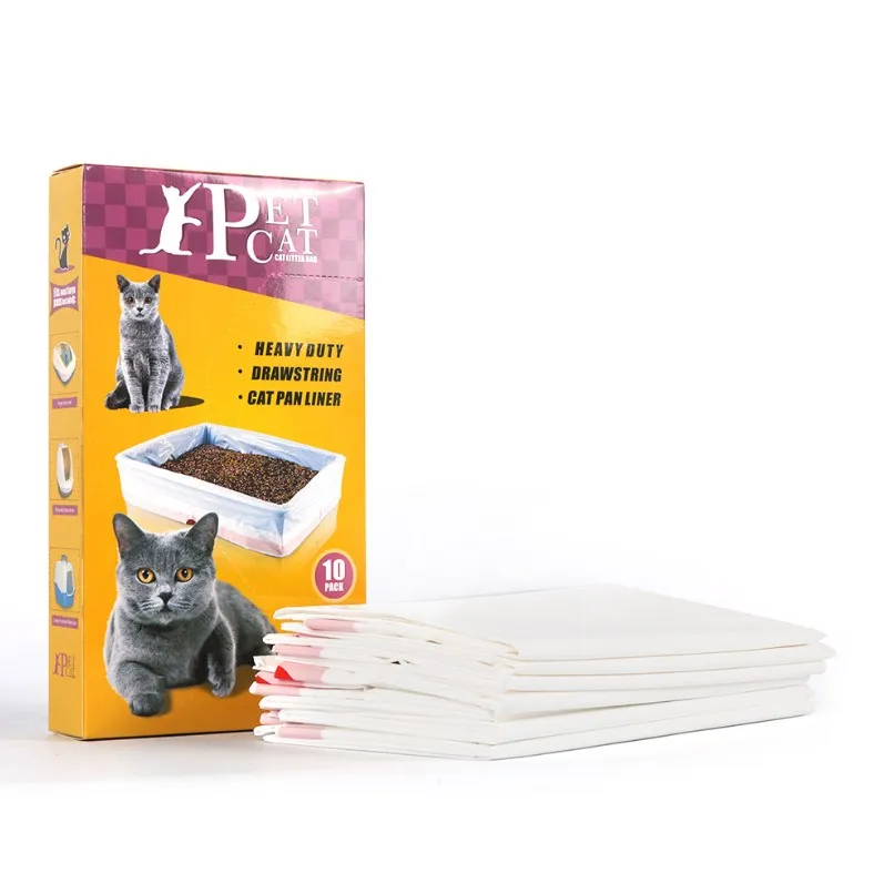 Cat litter box trash bag tied rope thickening cat toilet pick up supplies pet trash bag