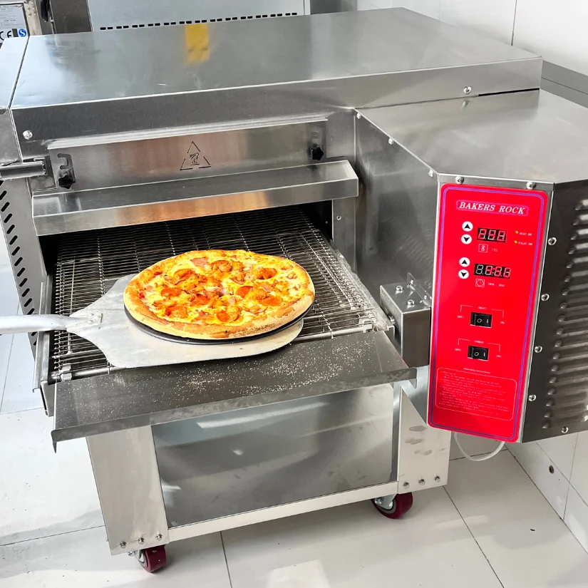 Stainless steel 18 inch convection gas powered pizza food conveyor oven