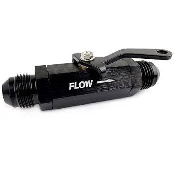 8AN to 8AN Male Flow Control Cut off Valve Fitting Aluminum Black