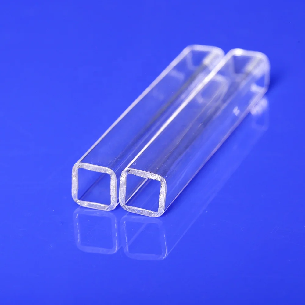 Hot Sale Customized Rectangle Clear Quartz Glass Tube square quartz tubes