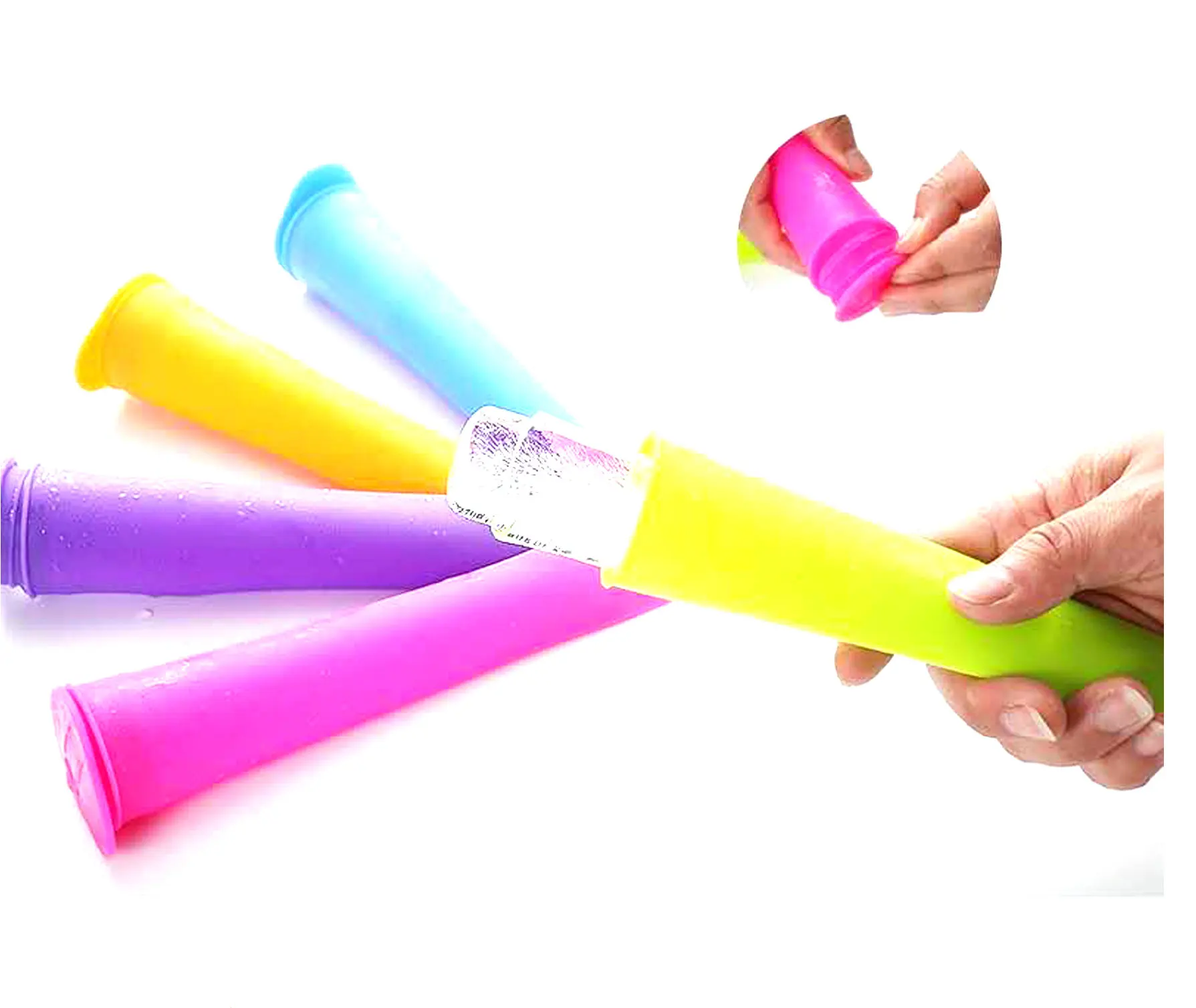 Reusable Diy Ice Cube Tray Box For Kids Silicone Popsicle Makers Ice Pop Molds With Lids