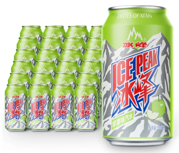 330ml Apple Flavour Carbonated Drink Ice Peak Canned Soft Drinks Bulk