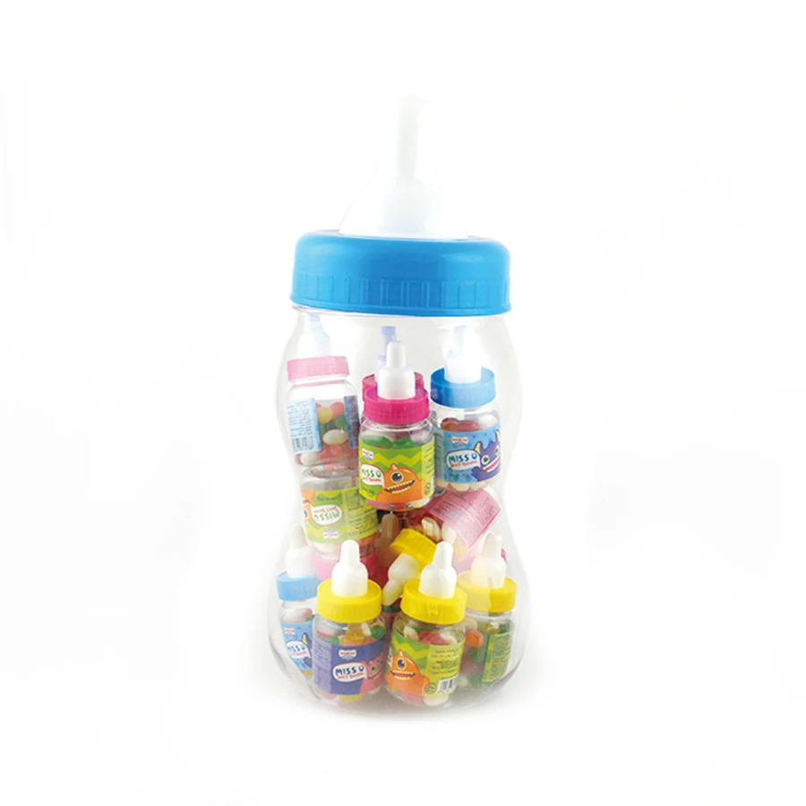 Nipple bottle packed jelly bean candy assorted color fruity flavor jelly bean candy