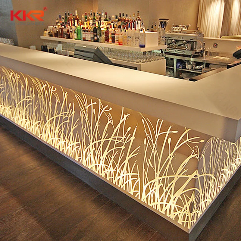 
modern design artificial stone Long narrow bar tables night club furniture bar counter 