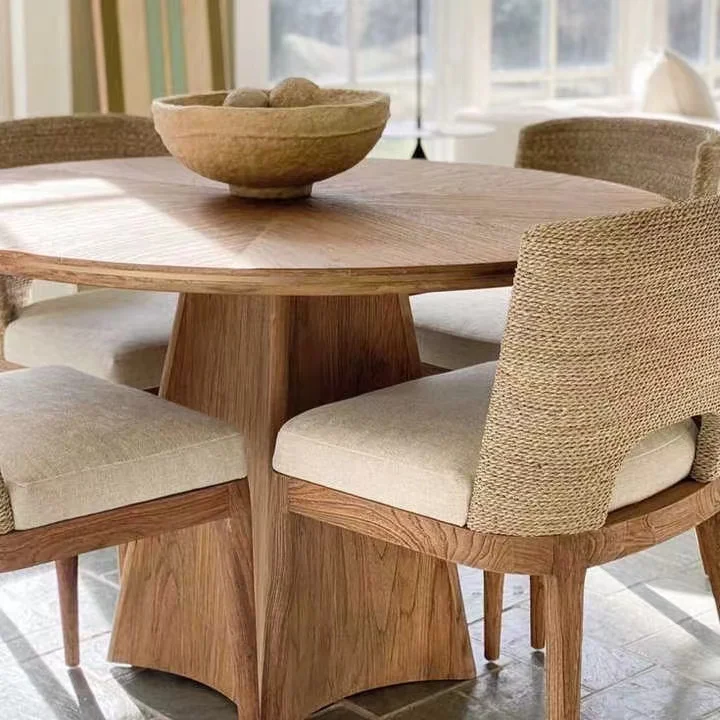 New design luxury dining room furniture wood and wicker dining kitchen restaurant chair