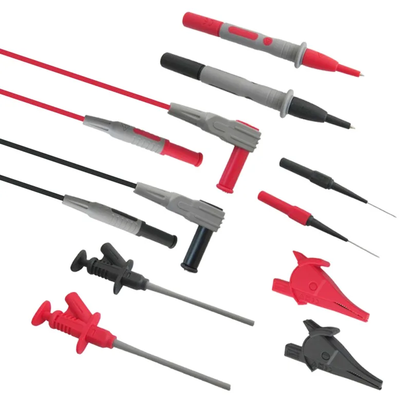 Зажимы типа «крокодил», тестовые щупы, ручка, зажим с крючком, тестовые щупы, 10 шт., мультиметр 4 мм, тестовые щупы с банановым штекером, комплект