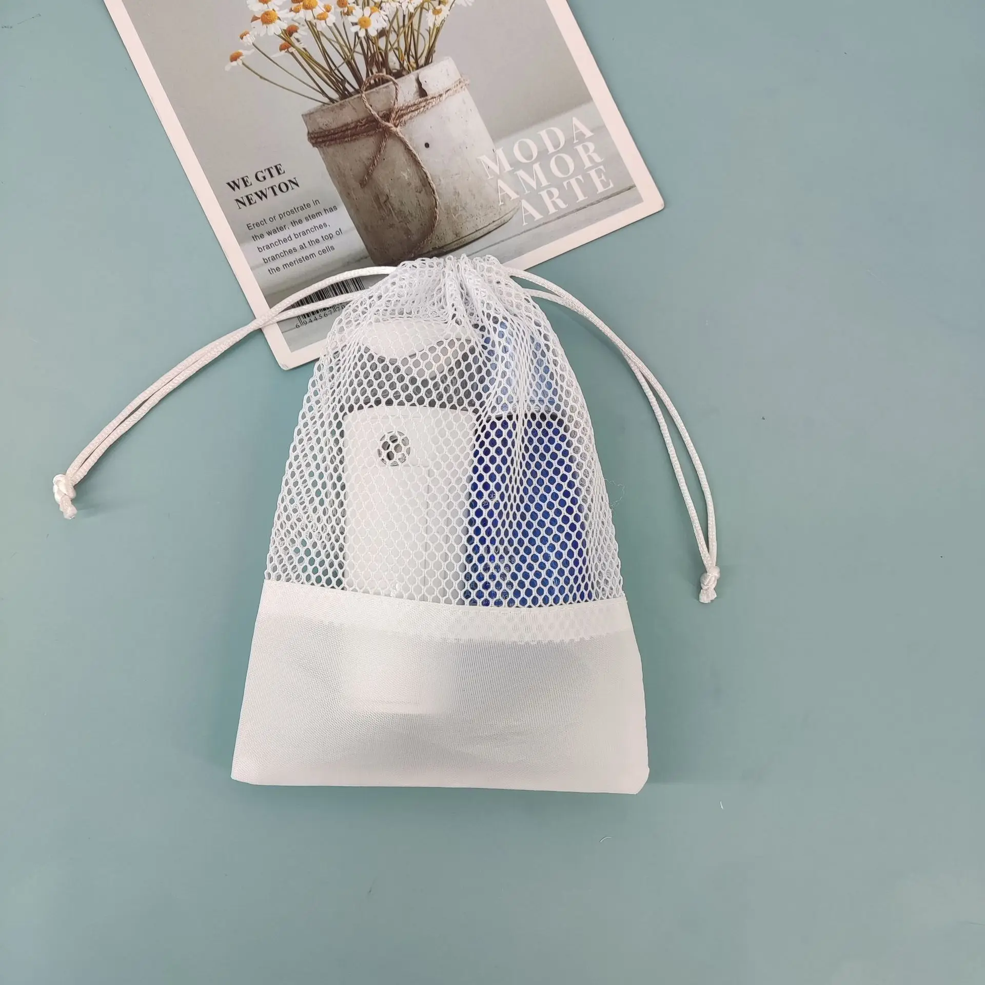 2022 Factory price wholesale white Custom wholesale nylon mesh bags drawstring bags for shoes