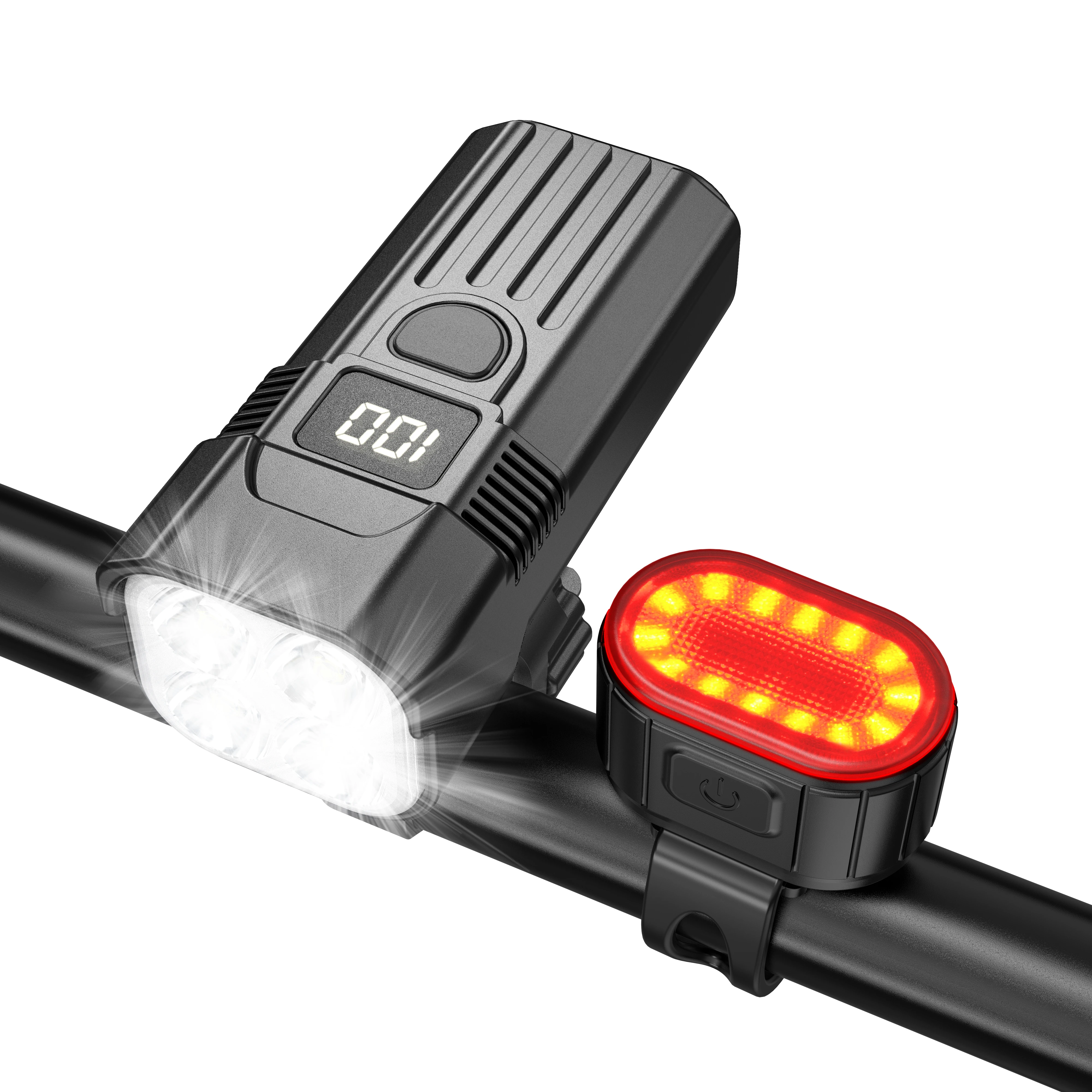 LED Bicycle Safety Riding Light Waterproof Cycling Bicycle Light USB Bike Light Set