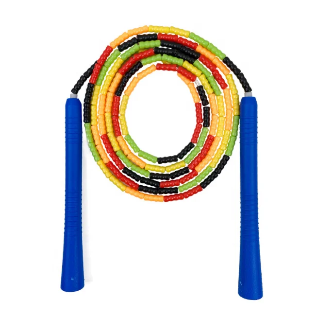 Lightweight and Beaded  rainbow color Exercise Jump Rope soft beaded skipping Rope for Kids