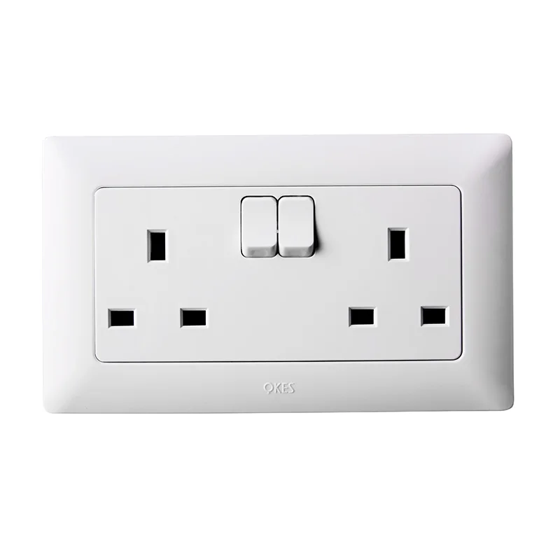 15 Amp 3 Round Pin Wall Sockets Outlet 1 Gang Flat Pin Electrical Switch Sockets