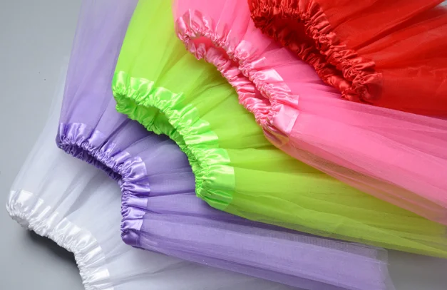 Adult rainbow color customizable pleated skirt layered daily ballet dance skirt Tutu for girls