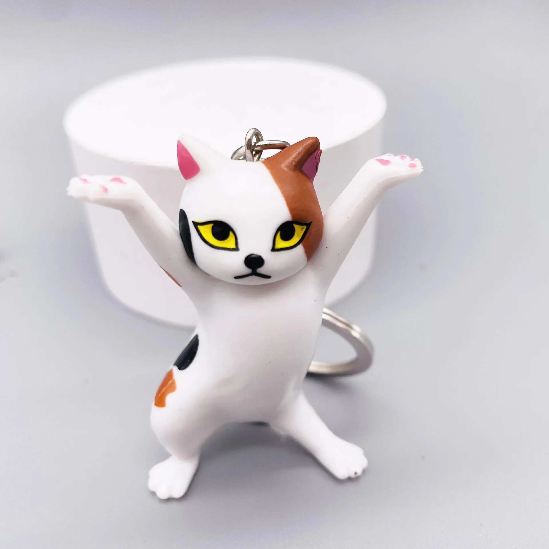 Cartoon character 3d pvc animal keychain small toy soft kids toy marvel silicone rubber purse charm cute cat key chains