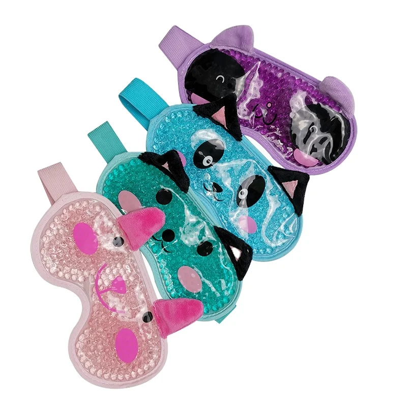 Factory Direct Cat Hot Cold Beads Gel Eye Mask Ice Pack Animal Shape with Soft plush