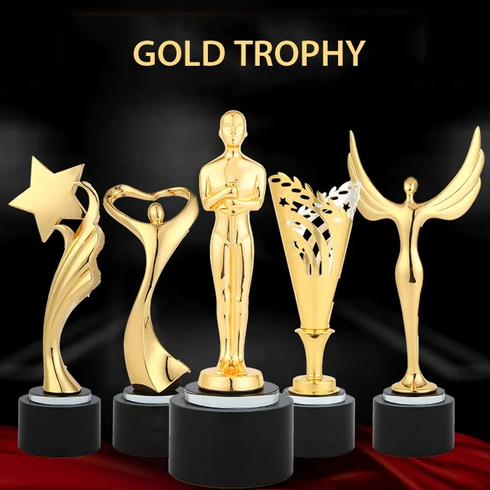 S size/Customized crystal resin and matel gold foil awad crystal trophy