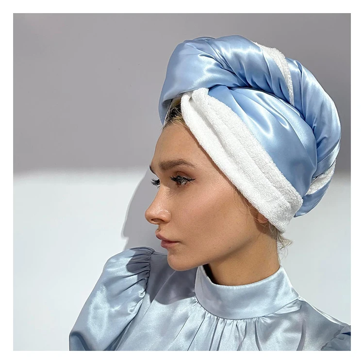 Полотенце для сушки волос, быстросохнущее полотенце из 100% шелка тутового шелкопряда