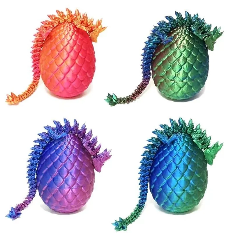 3D Printed Chinese Dragon Custom Crystal Dragon Baby 3D Printing Movable Articulated Dragon Toys