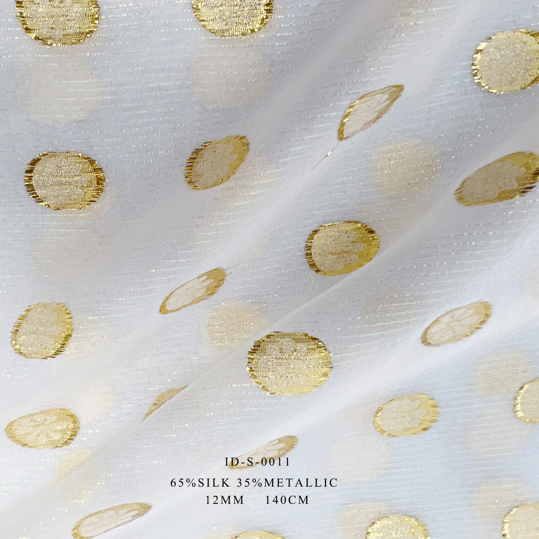 Classic Golden Lurex Jacquard Silk Viscose Metallic Blended Jacquard Fabric For Women Dress