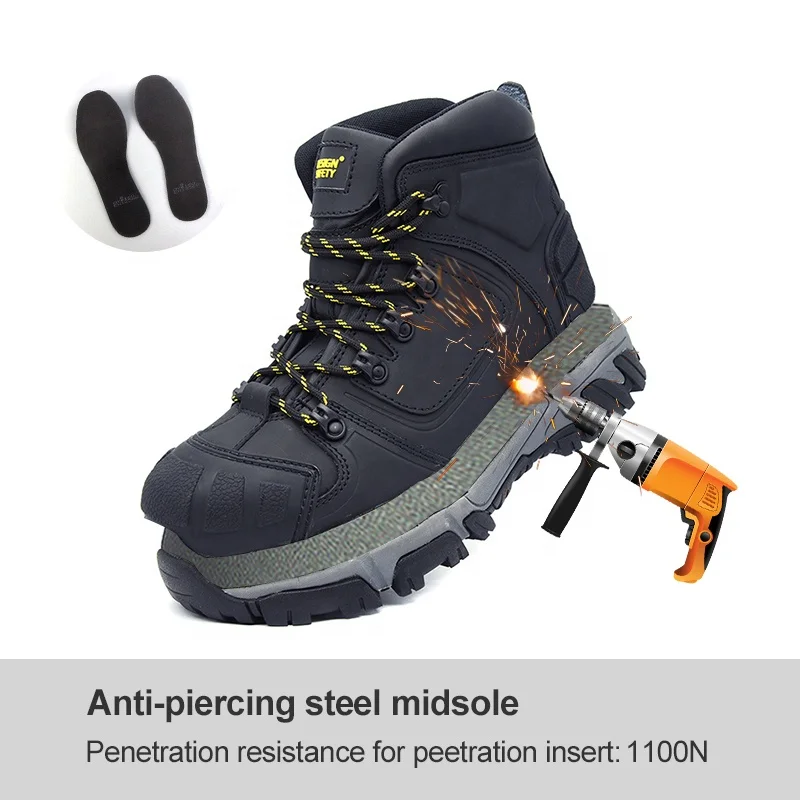 Мужская защитная обувь европейского стандарта, защита от пирсинга, высокая температура, Антистатическая обувь