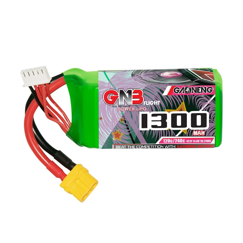 GAONENG GNB 1300MAH 14.8V 4S 120C XT60 RC LiPo Battery Drone FPV Light Weight New Model High C rate FreeStyle