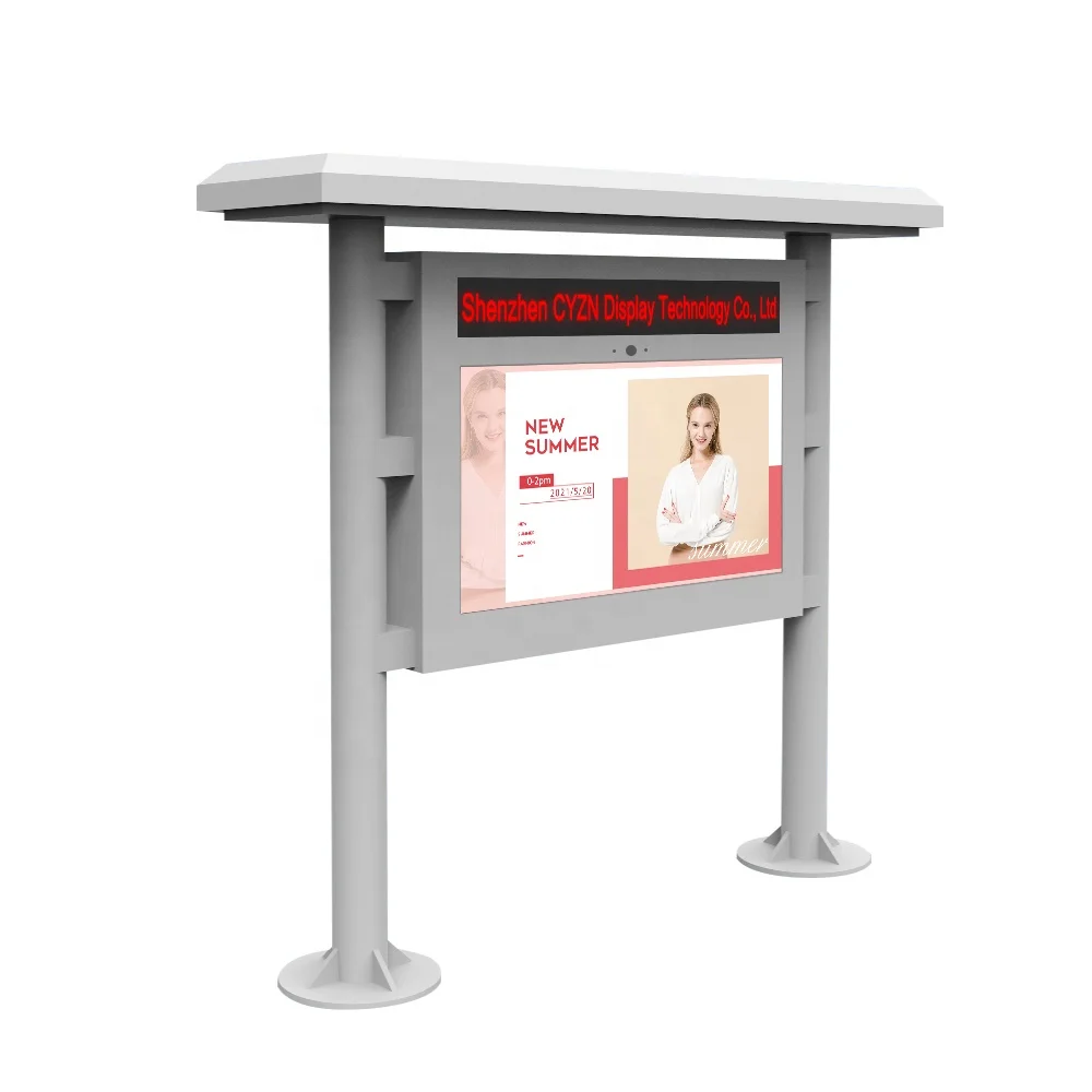 LCD ultra-HD resolution 4k advertising screen HD Outdoor Bus Station digital signage