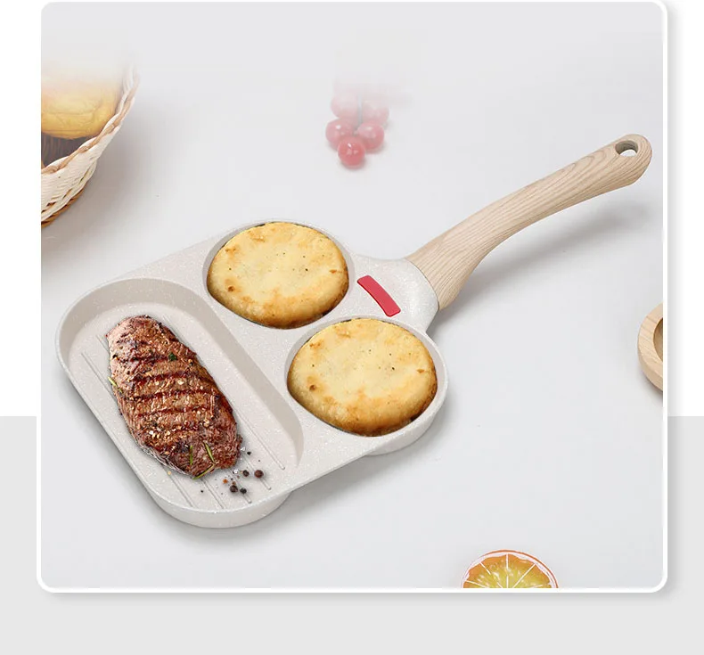 Hot Selling Kitchen Tabletop Cookware Saute Pans 3 in1 Cooking Maker Pan Kitchen Omelette Pan