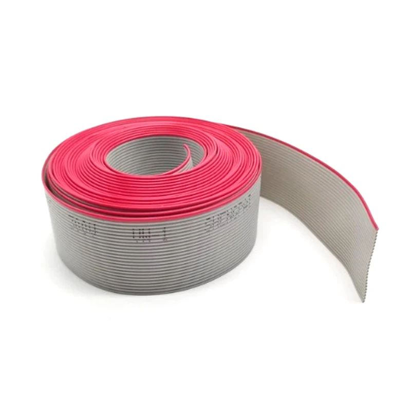 Multi Pin Electrical Flat Wire UL2651 300V 1.27mm 2.54mm Flexible PVC Insulated Grey Flat Cable